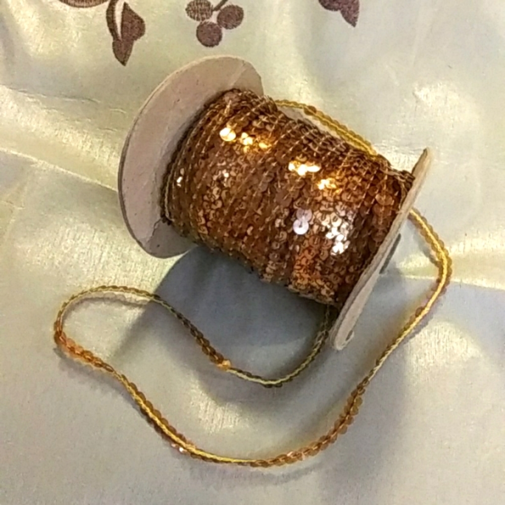 Vintage Copper Sequin Trim
